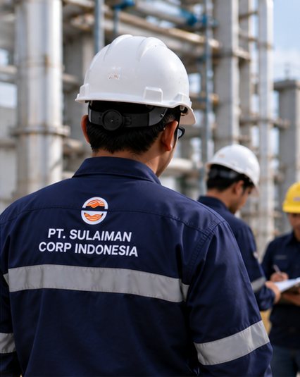 Tim tenaga kerja di area industri